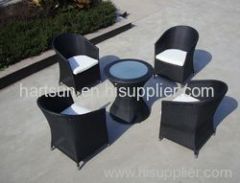 4 seaters PE rattan dining furniture