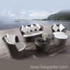 Patio wicker furniture sofa group