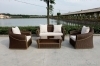 Outdoor round wicker sofa group