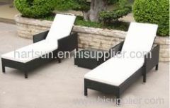 PE rattan garden lounger