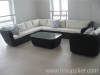 Outdoor round wicker sofa set