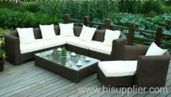 Round rattan sofa set