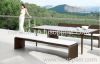 PE rattan patio dining table