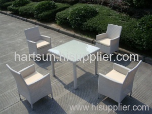 Outdoor wicker table and chairs