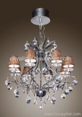 decorative candle chandelier with fabric shade