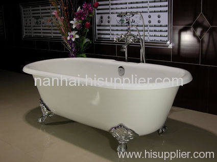 enameled cast iron bathtub