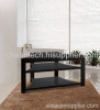 Black Tempered Glass and Iron LCD TV Stands