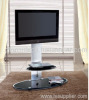 Ellipse Black Tempered Glass LCD DVD TV Stand