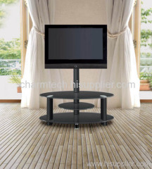 Fashion Design Black Tempered Glass LCD TV Stands