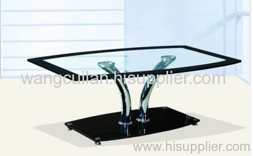 tempered glass coffee table with black border