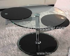 clear round tempered glass coffee table