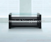 Clear Tempered Glass Black MDF Plasma TV Stand