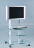 Clear Tempered Glass Silver Aluminum Tube Plasma Stand