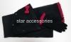 polar fleece scarf hat and gloves set with bow-tie