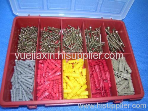 PP Plastic box with ten grids/screw assortment kit/fasteners packaging