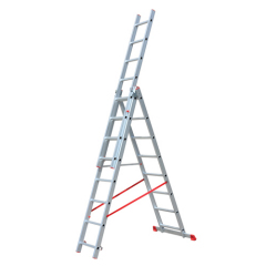 3-8m Trade EN131 Aluminum 3 Section Triple Extend Extension Push Up Ladder