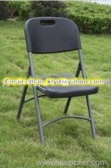 Folding Outdoor Metal Black Plastic Chair