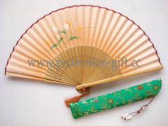 Hand-painted silk fan