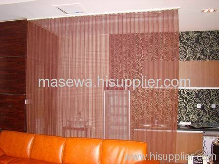 Aluminum mesh shower curtain