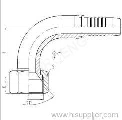 90° Metric Female 74°Cone Seat Seal