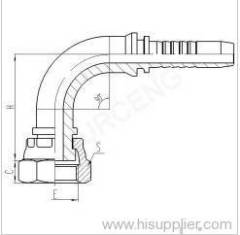 90° Metric Female Flat Seal