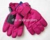 polyester skiing gloves with fake leather