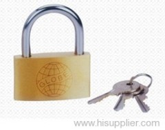 Globe Brand Light Brass Padlock