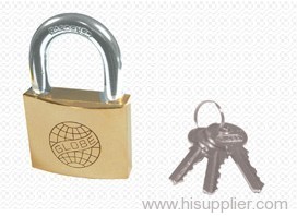 Globe Brand Polished Brass Padlock