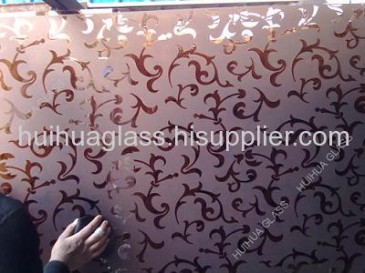 Acid etched pattern glass