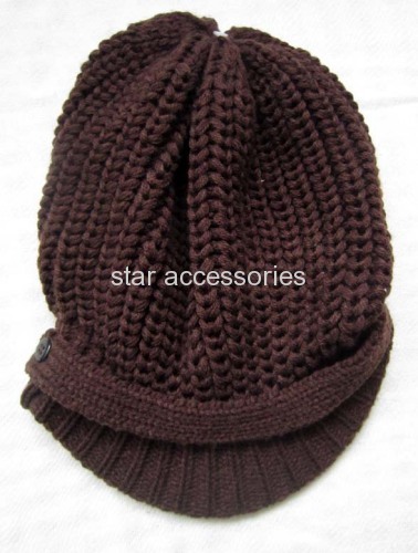 acrylic knitted hat with shade