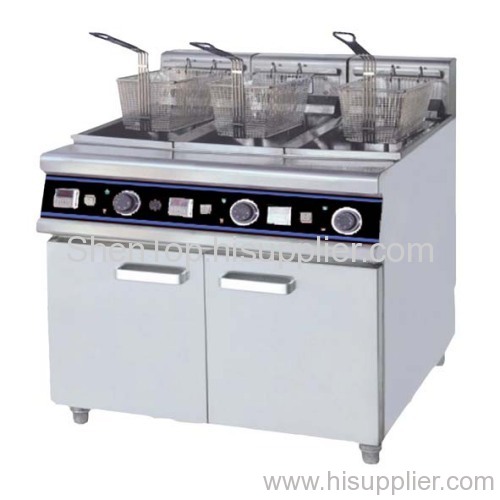HDF-26-3 Vertical Electric 3-tank (3 Baskets) Fryer with Cabinet