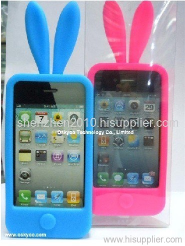 Rabbit Silicone iphone 4 4S iphone 5 cover Mobile Phone Case