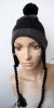 acrylic stripe knitted earflap hat