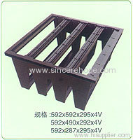 Plastic frame for rigid box filters