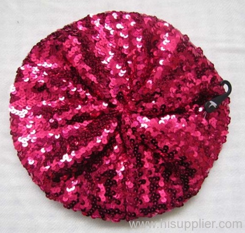 acrylic knitted hat with sequins