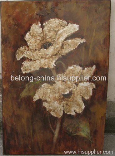 hand made flower oil painting for home