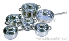 12pcs stainless steel stock pot set of new design handle