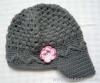 acrylic jacquard knitted kids hat with one flower