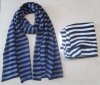 acrylic stripe knitted scarf