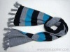 acrylic stripe knitted scarf