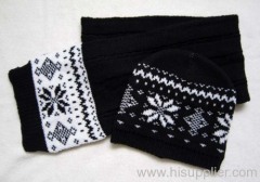 acrylic jacquard knitted set