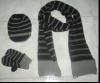 acrylic stripe knitted set