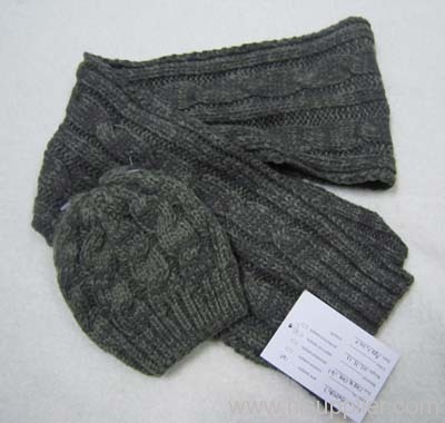 acrylic jacquard knitted set