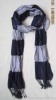 acrylic stripe woven scarf with elastic band and rulex