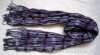 viscose stripe woven scarf with elastic bands