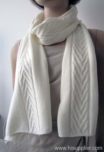 soft acrylic jacquard knitted scarf