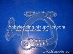 Silicone baby teether with plane design;