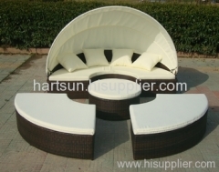 rattan garden lounger