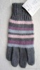 acrylic stripe knitted gloves