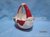 Red Ceramic Basket in Santa Claus Design for Christmas